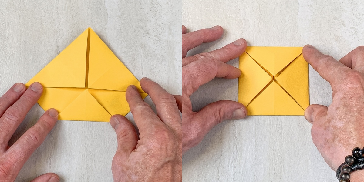 repeat and fold all corners in toward the center